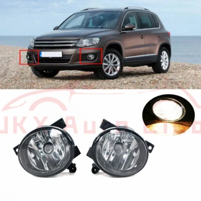 Par de faróis de neblina para Volkswagen Tiguan 2012-2016 e para-choque dianteiro - Imagem 1 de 4