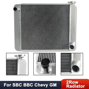 Universal Chevy Aluminum 24" Racing Radiator Fully Welded 2 Rows Single Pass - Imagen 1 de 8