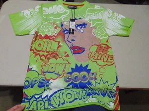 Contender Pop Art Style Cartoon Double Sided All Over T Shirt Mens Small Lime - Picture 1 of 6