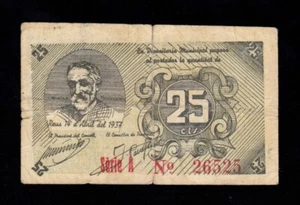 F.C. REUS (TARRAGONA) , 25 CÈNTIMS 1937 , SERIE A , B/C+ . - Imagen 1 de 2