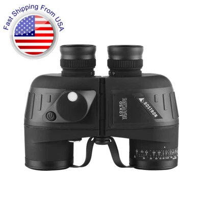 10X50 Binoculars Marine Military BAK4 Prism Waterproof With Compass Rangefinder - Image 1 of 4