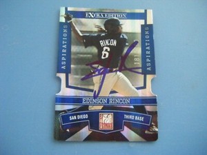 EDINSON RINCON signed SP Blue #/200 PADRES 2010 Donruss Elite baseball card AUTO