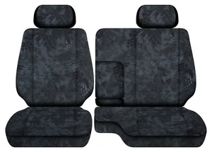 Fundas de asiento de banco de camión camuflaje gris oscuro se adapta a 95-00Toyota Tacoma 60-40 asientos + 2 horas - Imagen 1 de 7