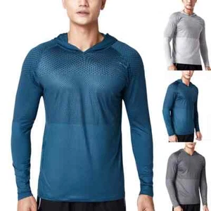 Men Sun Protection Long Sleeve Microfiber Sun Shirt Hood SPF 50+ Fishing Shirt - Picture 1 of 24