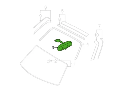 Mazda Genuine Miata MX-5 CX-7 RX-8 CX-9 2 3 5 6  Rear View Mirror B37F-69-220C - Image 1 of 2