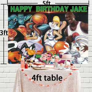 Space Jam Personalised Custom Banner Backdrop Party Decor Birthday Gift - Picture 1 of 6