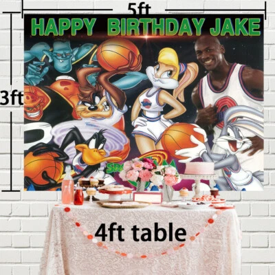Space Jam Personalised Custom Banner Backdrop Party Decor Birthday Gift - Image 1 of 4