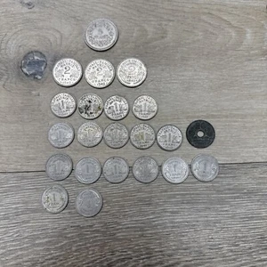 Lot of 22 WW2 France (Vichy French State) 1,2,5,20 Franc Coins 1942-1945 - Picture 1 of 13
