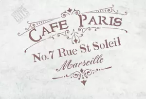 Cafe Paris French style stencil, reusable paint stencil --- Premium Mylar - Picture 1 of 4