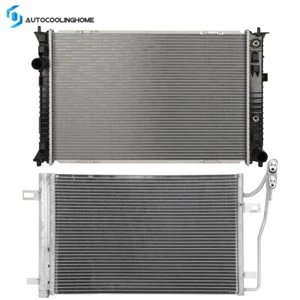 Cooling Radiator And AC Condenser For 10-12 Ford Fusion 2010-2011 Mercury Milan - Picture 1 of 13