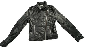 Girls H&M Faux Leather Motorcycle Jacket Size 14 - Picture 1 of 12