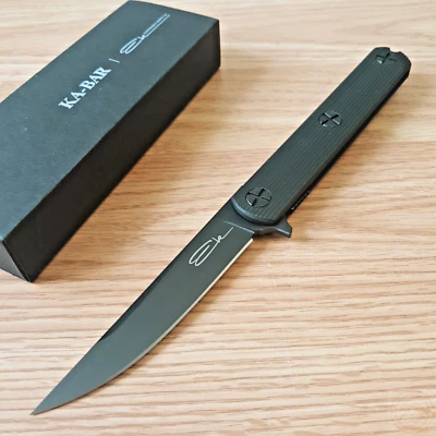 EK By KABAR KA-BAR Folding Knife 4.0" S35VN Steel Drop Point Blade Black Handle - Image 1 of 4