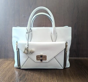 Diane von Furstenberg Ladies Secret Agent Leather Handbag White Detachable Purse - Picture 1 of 11