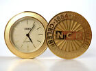  1984 Brass Paperweight Style Alarm Clock, NCR 100th Anniversary 1884-1984 Vtg.
