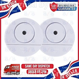 2 LOUD 95DB WIRELESS DOOR WINDOW ALARMS VIBRATION SHOCK GLASS BREAK HOME OFFICE - Picture 1 of 5