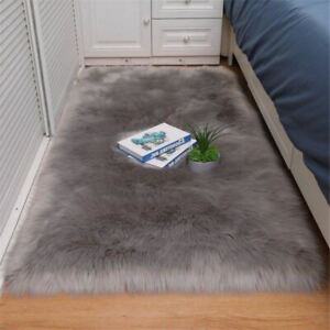 Bedroom Carpet Soft Fluffy Sheepskin Fur Area Rugs Nordic Red Center Living Room