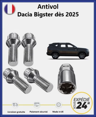 BIMECC Écrous antivol de roues Dacia Bigster dès 2025