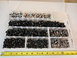 Large Lot Fasteners SS/Alloys Hex Button Screws Square Nuts Washers 10/32- 5/16 - Picture 1 of 24