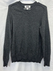 Joseph Abbound Sz S Mens Charcoal Gray Speckled Wool Blend Sweater Exposed Seams - Picture 1 of 7
