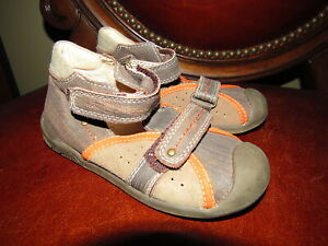 Bartek Brown Leather Velco Ankle Sandals Shoes size 26 9.5 US Boys