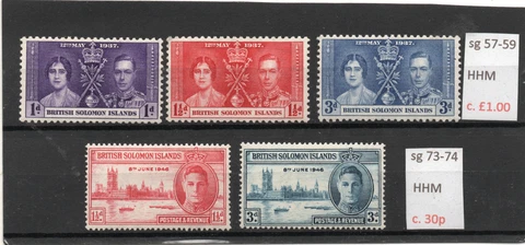 Br. Solomon Isles GV1 1937-46 Coronation & Victory sets HH.Mint Cover