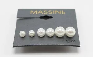 Massini 3 Paar Kunstperlen Ohrstecker Set Neu mit Etikett #E1130 - Bild 1 von 2