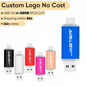 TYPE-C USB 3.0 Flash Drive 128GB Free Custom Logo Memory Stick Drives Storage - Afbeelding 1 van 28