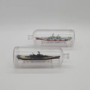 Micro Máquinas USS Nueva Jersey Missouri Acorazado Barcos Envío en Botella Galoob - Imagen 1 de 6
