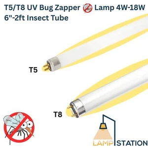T5/T8 Bug Zapper UV Lampe 4W 6W 8W 10W 15W 18W-6" 9" 12" 13" 18" 2ft Insektenbirne - Bild 1 von 3