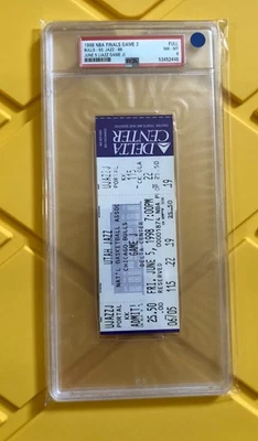 1998 NBA FINALS Game 2 Full Ticket PSA 8 NM-MT Michael Jordan, Only 2 Higher!!!! - Image 1 of 3