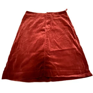 Eddie Bauer Skirt Red Women's Size 8 WPL#9647 Zipper Button Pocket Belt Loop - Picture 1 of 10