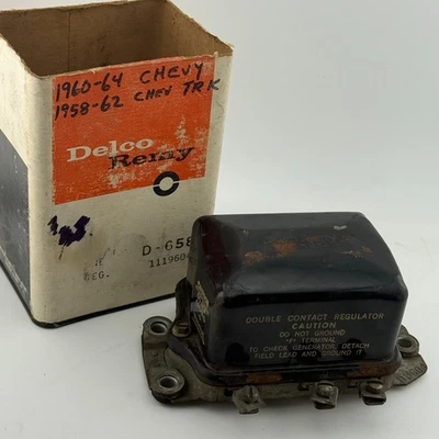 OEM 1958-1962 Chevy Olds Pontiac 1119604 2A 12 Volt Delco Remy Voltage Regulator - Image 1 of 4