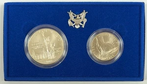 1986 P and D Statue of Liberty 2 Piece Set Unc - Picture 1 of 4
