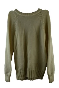 Woolovers Wool Beige Crewneck Chunky Knit Size S Granny Knit Aran - Picture 1 of 8