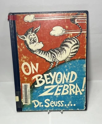On Beyond Zebra! Dr. Seuss 1955 hardcover Random House Very Rare Blank Blue Back — 第 1/4 张图片