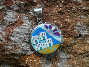 Southwestern Old Pueblo Edelstein Mix Sterlingsilber Aluminiumlegierung Anhänger AT7 - Bild 1 von 8
