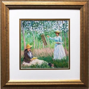 Monet "In the Woods at Giverny" Framed Art Print Landscape Artist France Women - Imagen 1 de 3