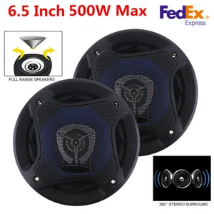 2Pcs 6.5 Inch 500W Car HiFi Coaxial Speaker Car Door Audio Music Stereo Speakers - Picture 1 of 11