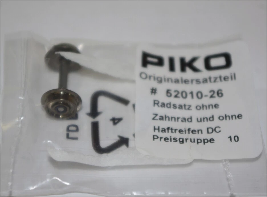 Piko ET52010-26 Radsatz ohne Zahnrad ohne Haftreifen - Bild 1 von 1