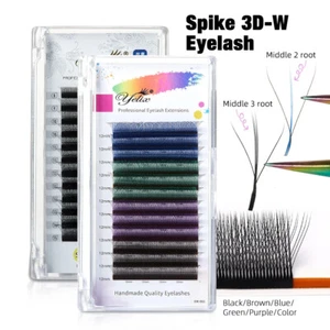 Yelix Premade Spikes Eyelash Extensions 3D-W Lash Fluffy Volume Fans Individual - Picture 1 of 11