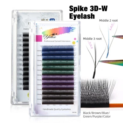 Yelix Premade Spikes Eyelash Extensions 3D-W Lash Fluffy Volume Fans Individual - Image 1 of 4