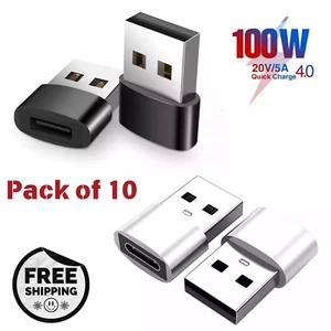 Pack 10 USB OTG Type-C to USB 3.0 Portable adapter Compatible Android MacBook PC - Zdjęcie 1 z 24