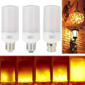 LED Burning Flicker Flame Effect Fire Light Bulb E27 E14 E12 E26 Decorative Lamp - Picture 1 of 15