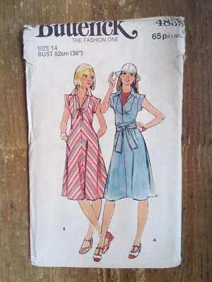 4835 Bias Cut Panelled Dress Belt Size 14 Uncut Vintage Butterick Sewing Pattern - Image 1 of 2
