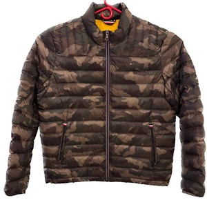 Tommy Hilfiger Men's Large Camo Green Quilted Down Puffer Jacket $195 msrp Tommy - Picture 1 of 15