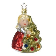 "Favorite Tree" Kinder Kid Glass Ornament w/ box by Inge Glas of Germany (#255)