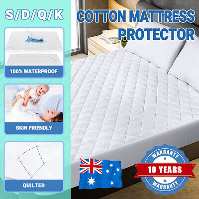 ALL SIZE Aus Made Fitted Cotton Cover Quilted Mattress Protector Topper Underlay • 30$