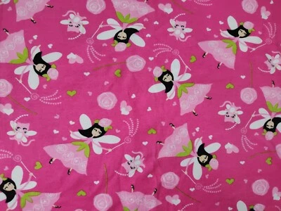 23 In X 40 In Fairy Floral Godmother Stretch Knit Cotton Fabric HTF - Image 1 of 4