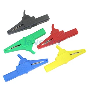 LOTE 2 clips de cocodrilo completamente aislados para sonda de prueba de enchufe banana de 4 mm CL4262 - Imagen 1 de 6