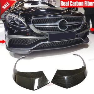 For Benz C217 S400 S500 S550 14UP Real Carbon Front Bumper Fins Air Vent Covers - Picture 1 of 13